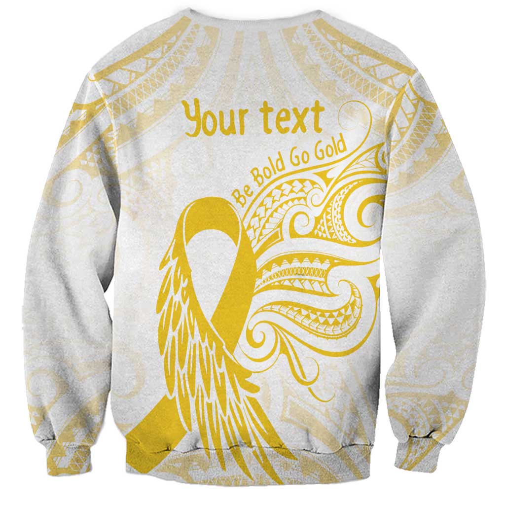 Be Bold Go Gold Polyneisan Ribbon Childhood Personalised Sweatshirt