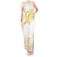 Be Bold Go Gold Polyneisan Ribbon Childhood Personalised Tank Maxi Dress LT9 Women Gold - Polynesian Pride