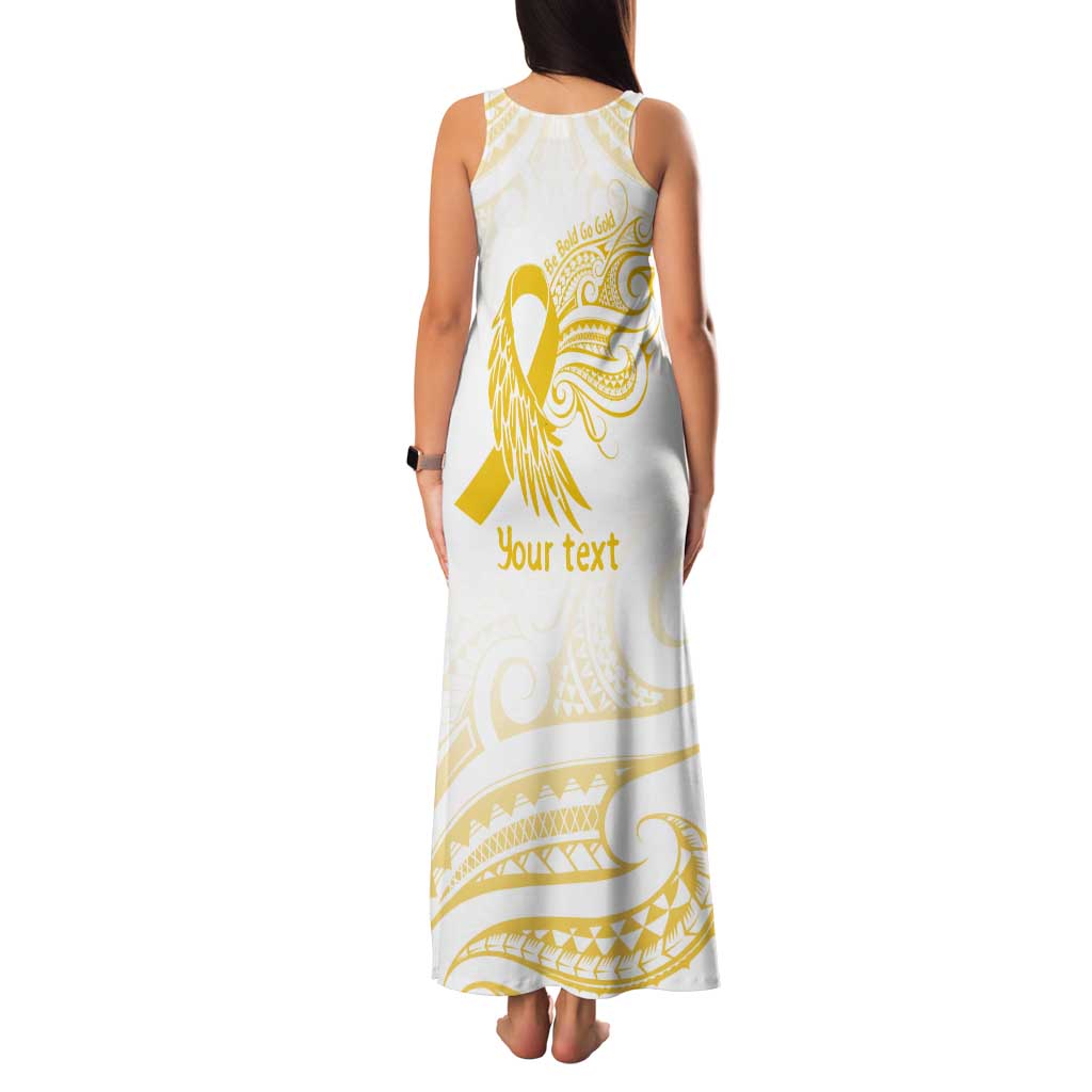Be Bold Go Gold Polyneisan Ribbon Childhood Personalised Tank Maxi Dress LT9 - Polynesian Pride