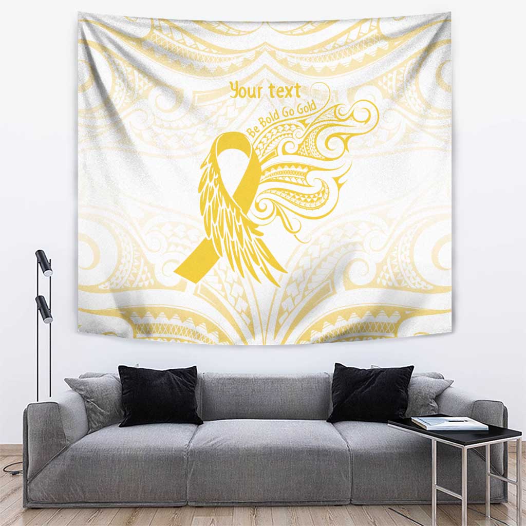 Be Bold Go Gold Polyneisan Ribbon Childhood Personalised Tapestry