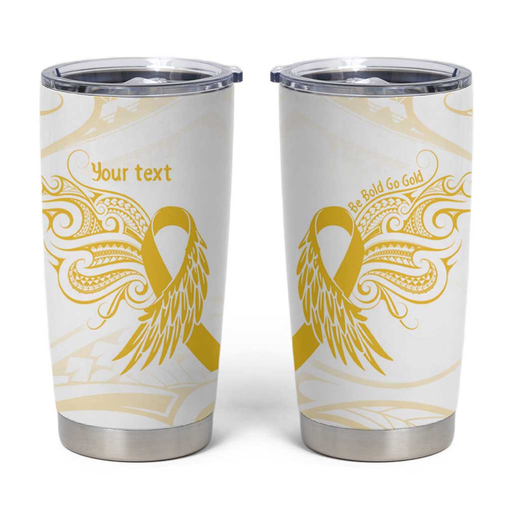 Be Bold Go Gold Polyneisan Ribbon Childhood Personalised Tumbler Cup LT9 Gold - Polynesian Pride