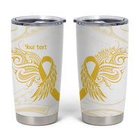 Be Bold Go Gold Polyneisan Ribbon Childhood Personalised Tumbler Cup LT9 Gold - Polynesian Pride