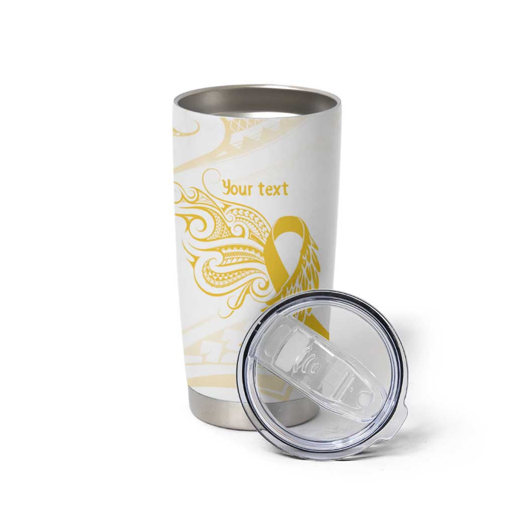 Be Bold Go Gold Polyneisan Ribbon Childhood Personalised Tumbler Cup LT9 - Polynesian Pride