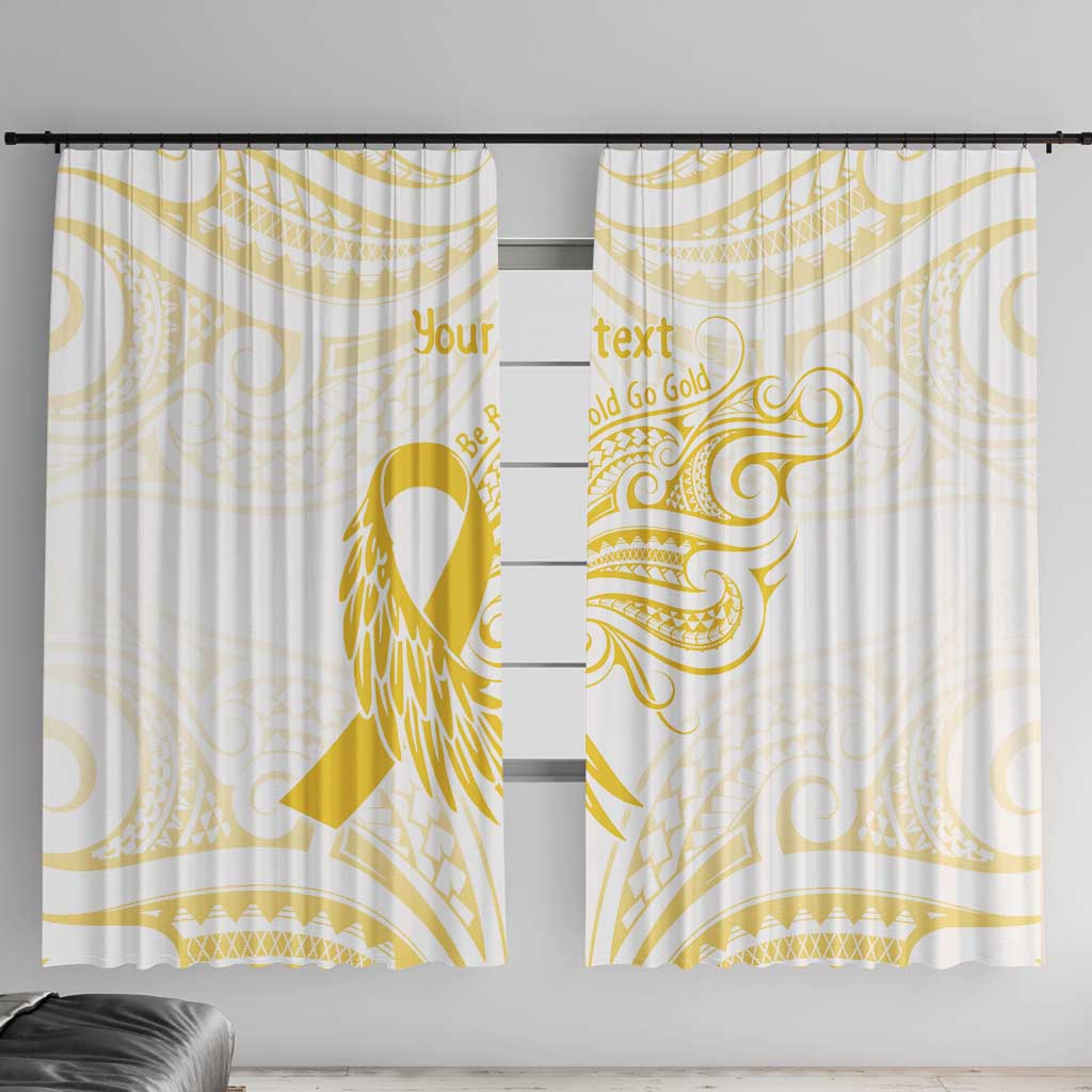 Be Bold Go Gold Polyneisan Ribbon Childhood Personalised Window Curtain