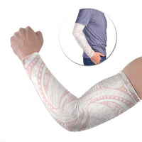 White Sunday Lotu Tamaiti Arm Sleeves Polynesian Wave Pastel Blush LT9 Set of 2 Blush - Polynesian Pride