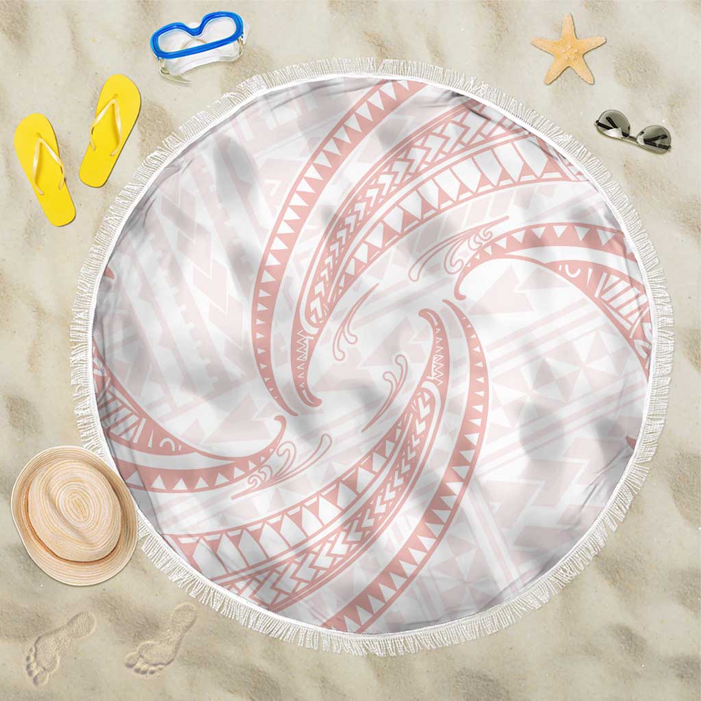 White Sunday Lotu Tamaiti Beach Blanket Polynesian Wave Pastel Blush LT9 One Size 150cm Blush - Polynesian Pride