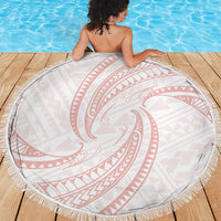 White Sunday Lotu Tamaiti Beach Blanket Polynesian Wave Pastel Blush LT9 - Polynesian Pride