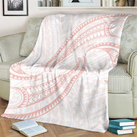 White Sunday Lotu Tamaiti Blanket Polynesian Wave Pastel Blush - Polynesian Pride