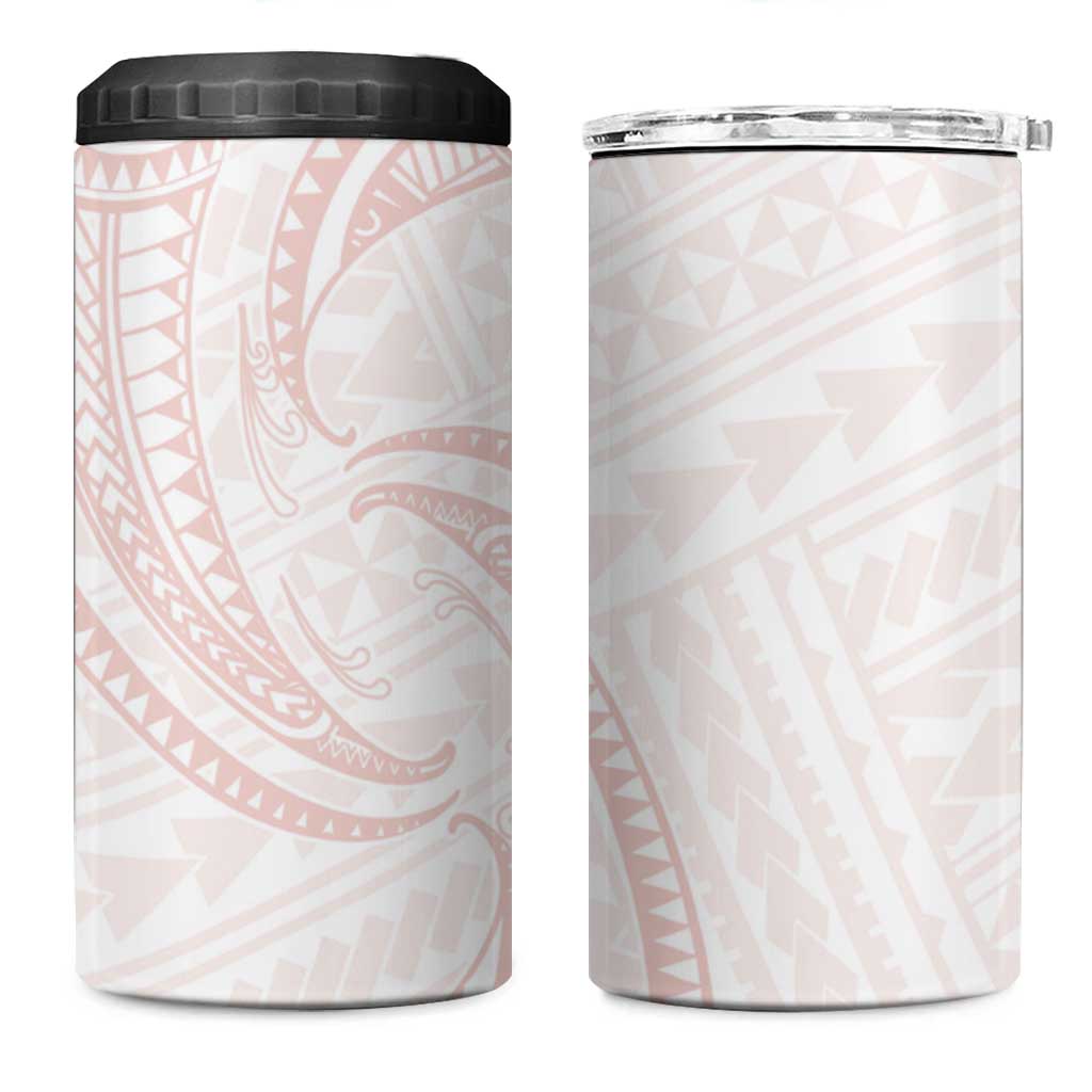 White Sunday Lotu Tamaiti 4 in 1 Can Cooler Tumbler Polynesian Wave Pastel Blush LT9 One Size: 16 oz Blush - Polynesian Pride