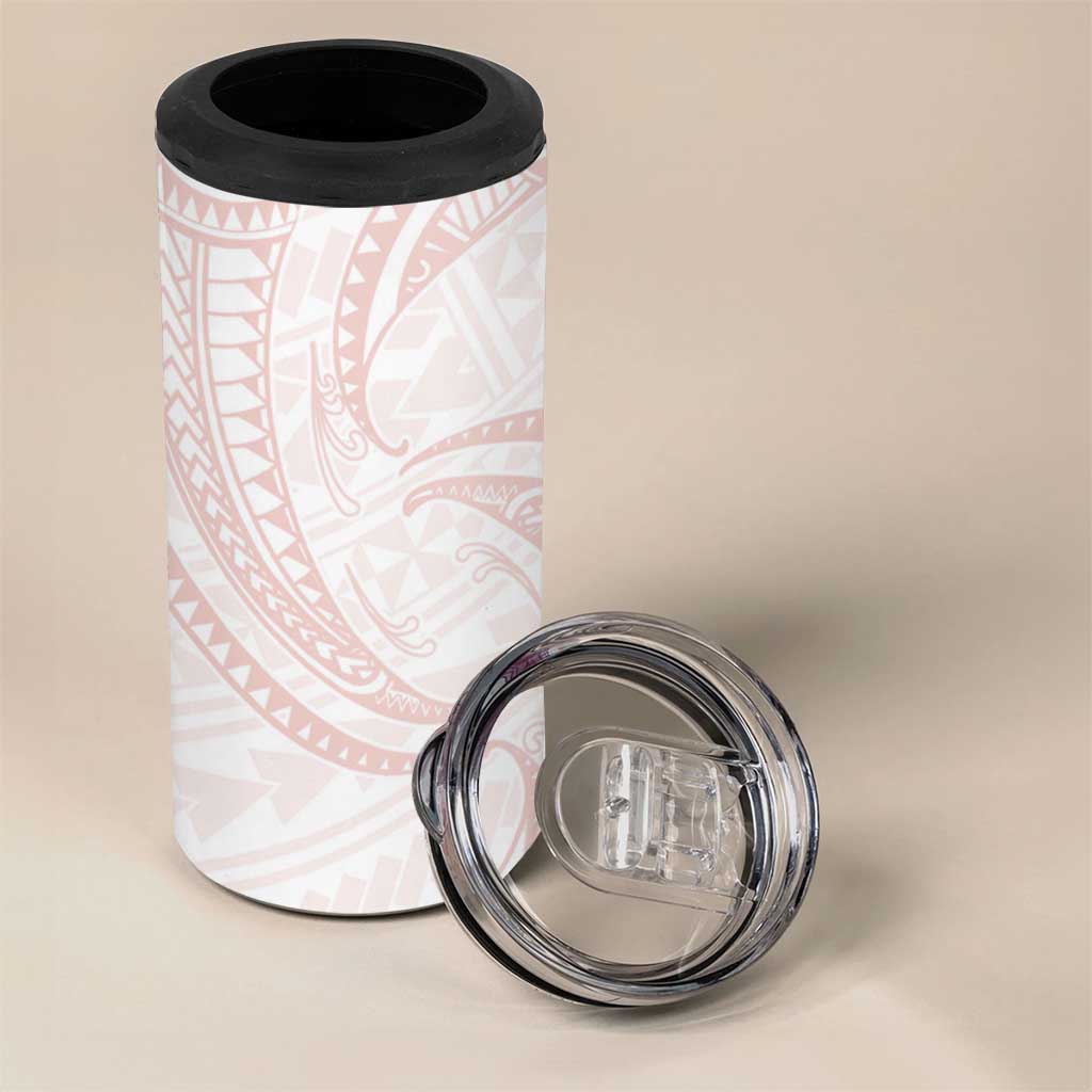 White Sunday Lotu Tamaiti 4 in 1 Can Cooler Tumbler Polynesian Wave Pastel Blush LT9 - Polynesian Pride