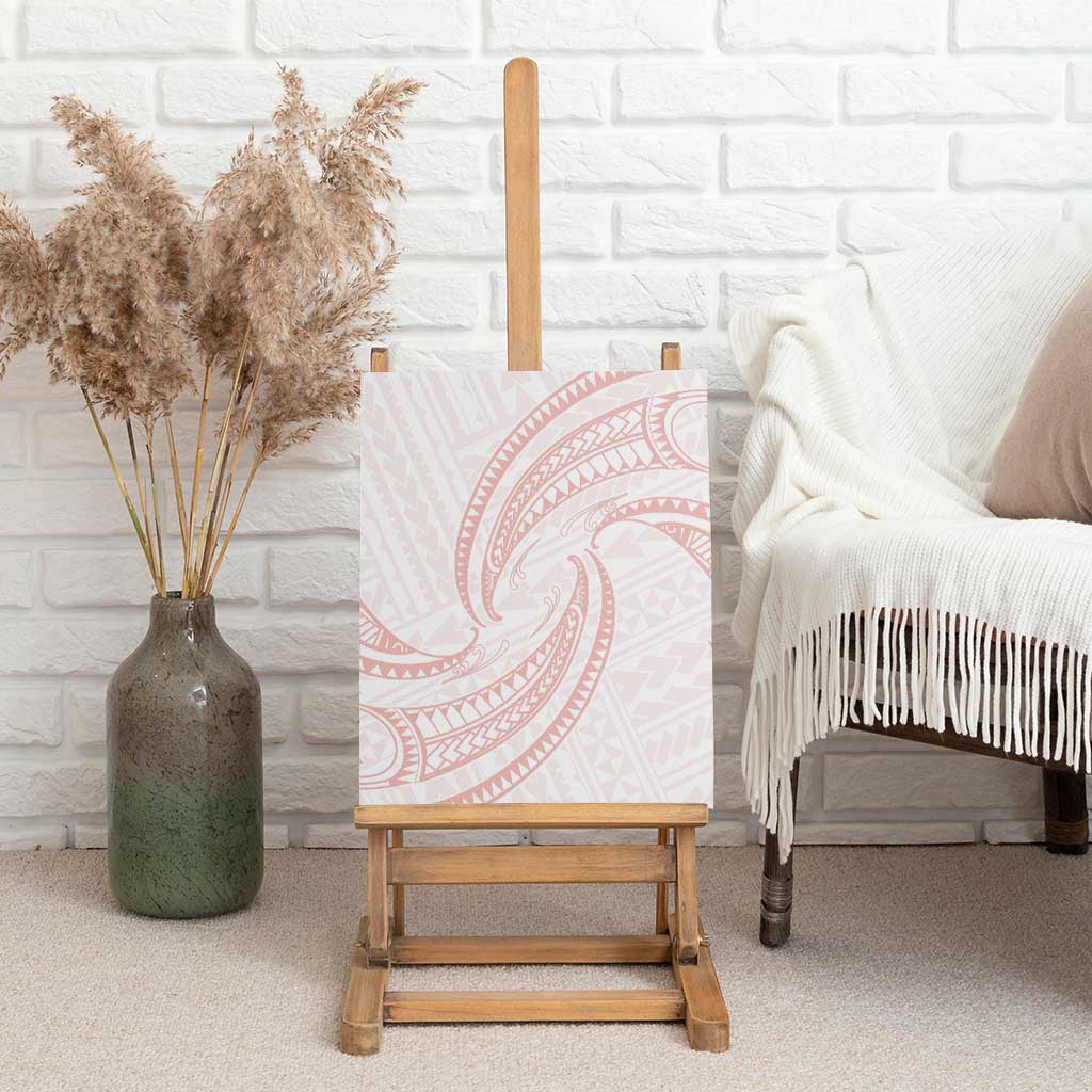 White Sunday Lotu Tamaiti Canvas Wall Art Polynesian Wave Pastel Blush LT9 - Polynesian Pride