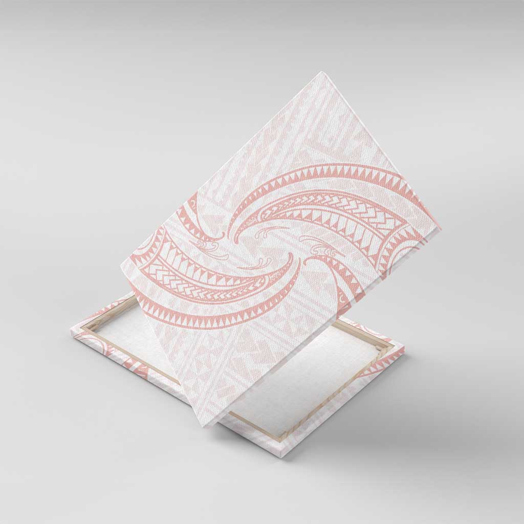 White Sunday Lotu Tamaiti Canvas Wall Art Polynesian Wave Pastel Blush LT9 With Frame Blush - Polynesian Pride