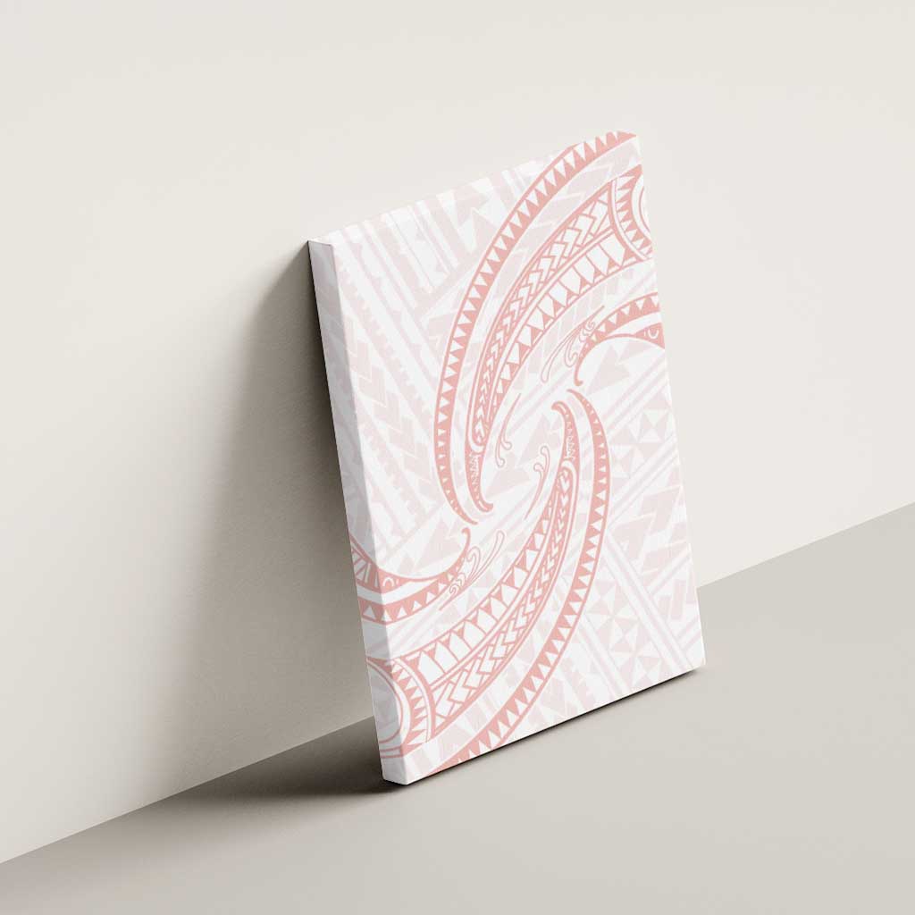 White Sunday Lotu Tamaiti Canvas Wall Art Polynesian Wave Pastel Blush LT9 - Polynesian Pride