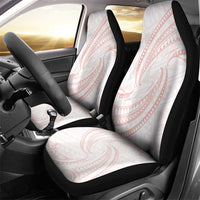 White Sunday Lotu Tamaiti Car Seat Cover Polynesian Wave Pastel Blush - Polynesian Pride