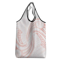 White Sunday Lotu Tamaiti Grocery Bag Polynesian Wave Pastel Blush LT9 - Polynesian Pride