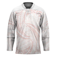 White Sunday Lotu Tamaiti Hockey Jersey Polynesian Wave Pastel Blush - Polynesian Pride