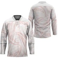 White Sunday Lotu Tamaiti Hockey Jersey Polynesian Wave Pastel Blush - Polynesian Pride