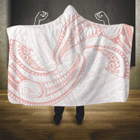 White Sunday Lotu Tamaiti Hooded Blanket Polynesian Wave Pastel Blush - Polynesian Pride
