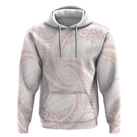 White Sunday Lotu Tamaiti Hoodie Polynesian Wave Pastel Blush - Polynesian Pride