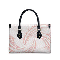 White Sunday Lotu Tamaiti Leather Bag Polynesian Wave Pastel Blush - Polynesian Pride