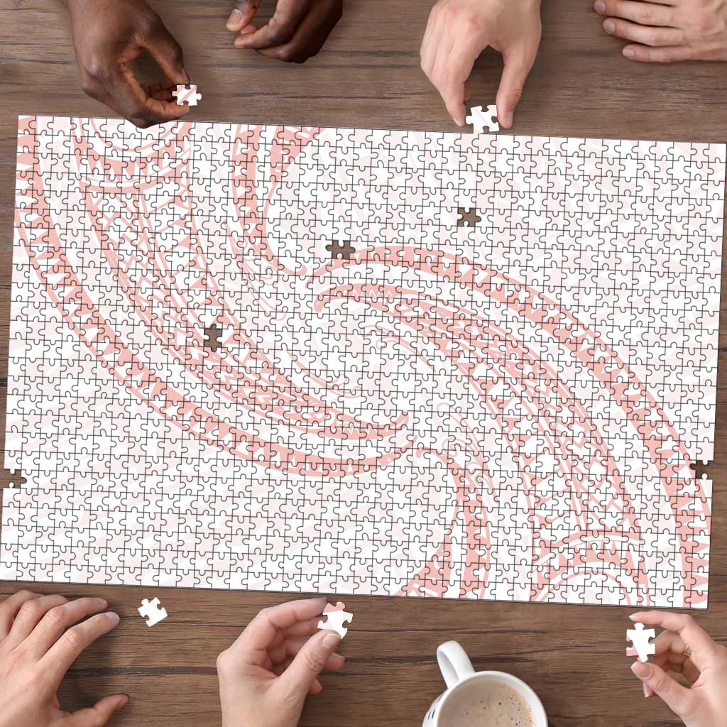 White Sunday Lotu Tamaiti Puzzle Polynesian Wave Pastel Blush LT9 - Polynesian Pride