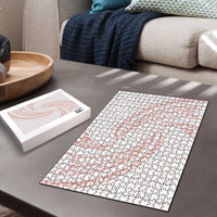 White Sunday Lotu Tamaiti Puzzle Polynesian Wave Pastel Blush LT9 - Polynesian Pride