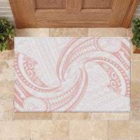 White Sunday Lotu Tamaiti Rubber Doormat Polynesian Wave Pastel Blush LT9 Blush - Polynesian Pride