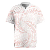 White Sunday Lotu Tamaiti Rugby Jersey Polynesian Wave Pastel Blush LT9 Blush - Polynesian Pride