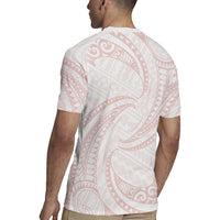 White Sunday Lotu Tamaiti Rugby Jersey Polynesian Wave Pastel Blush LT9 - Polynesian Pride