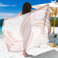 White Sunday Lotu Tamaiti Sarong Polynesian Wave Pastel Blush - Polynesian Pride