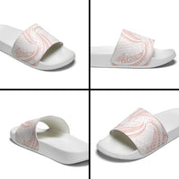 White Sunday Lotu Tamaiti Slide Sandals Polynesian Wave Pastel Blush - Polynesian Pride