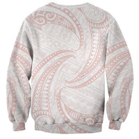White Sunday Lotu Tamaiti Sweatshirt Polynesian Wave Pastel Blush LT9 - Polynesian Pride