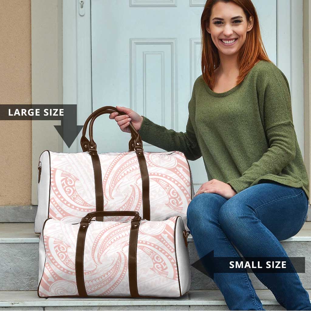 White Sunday Lotu Tamaiti Travel Bag Polynesian Wave Pastel Blush - Polynesian Pride