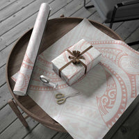 White Sunday Lotu Tamaiti Wrapping Paper Polynesian Wave Pastel Blush LT9 - Polynesian Pride