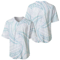 White Sunday Lotu Tamaiti Baseball Jersey Polynesian Wave Pastel Cyan - Polynesian Pride