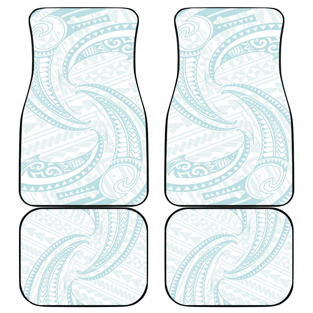 White Sunday Lotu Tamaiti Car Mats Polynesian Wave Pastel Cyan LT9 - Polynesian Pride