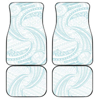 White Sunday Lotu Tamaiti Car Mats Polynesian Wave Pastel Cyan LT9 - Polynesian Pride