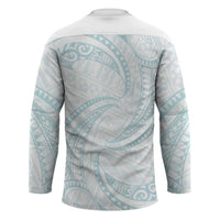 White Sunday Lotu Tamaiti Hockey Jersey Polynesian Wave Pastel Cyan - Polynesian Pride