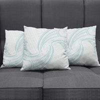 White Sunday Lotu Tamaiti Pillow Cover Polynesian Wave Pastel Cyan - Polynesian Pride