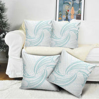 White Sunday Lotu Tamaiti Pillow Cover Polynesian Wave Pastel Cyan - Polynesian Pride