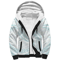 White Sunday Lotu Tamaiti Sherpa Hoodie Polynesian Wave Pastel Cyan LT9 Unisex Cyan - Polynesian Pride