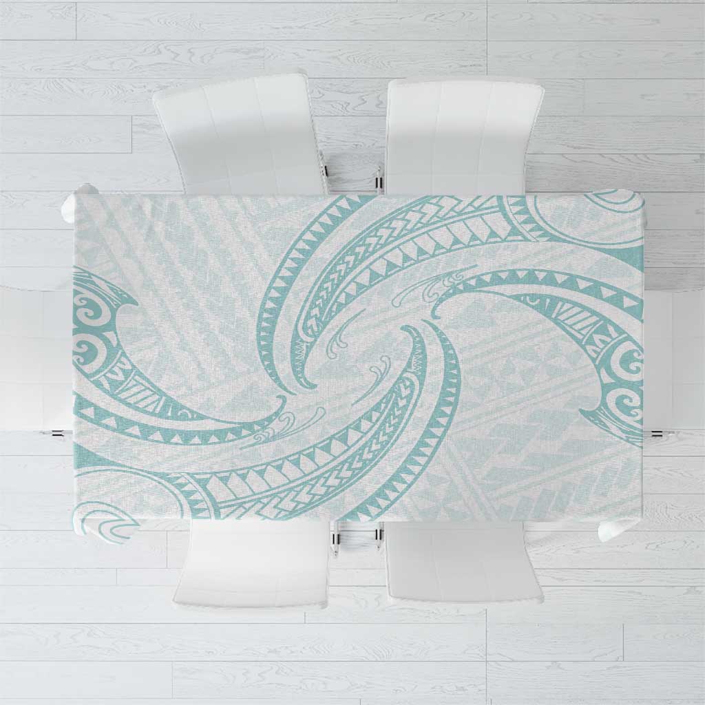 White Sunday Lotu Tamaiti Tablecloth Polynesian Wave Pastel Cyan LT9 Cyan - Polynesian Pride