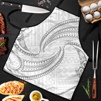 White Sunday Lotu Tamaiti Apron Polynesian Wave Pastel Gray - Polynesian Pride