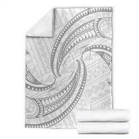White Sunday Lotu Tamaiti Blanket Polynesian Wave Pastel Gray - Polynesian Pride