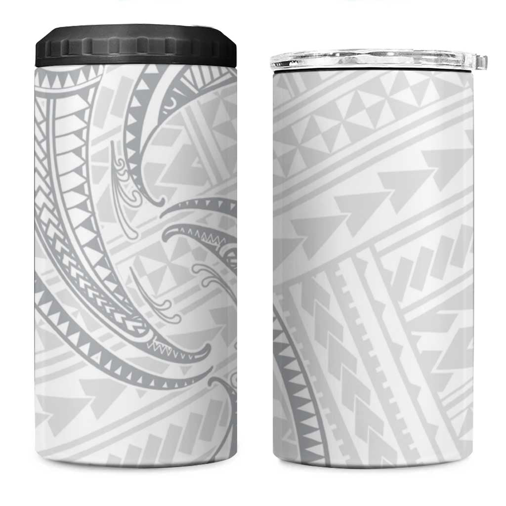 White Sunday Lotu Tamaiti 4 in 1 Can Cooler Tumbler Polynesian Wave Pastel Gray LT9 One Size: 16 oz Gray - Polynesian Pride