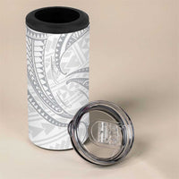White Sunday Lotu Tamaiti 4 in 1 Can Cooler Tumbler Polynesian Wave Pastel Gray LT9 - Polynesian Pride