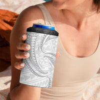White Sunday Lotu Tamaiti 4 in 1 Can Cooler Tumbler Polynesian Wave Pastel Gray LT9 - Polynesian Pride