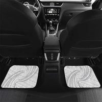 White Sunday Lotu Tamaiti Car Mats Polynesian Wave Pastel Gray LT9 Set 2pcs - Back Gray - Polynesian Pride