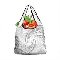 White Sunday Lotu Tamaiti Grocery Bag Polynesian Wave Pastel Gray LT9 1-pack One Size Gray - Polynesian Pride