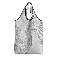 White Sunday Lotu Tamaiti Grocery Bag Polynesian Wave Pastel Gray LT9 - Polynesian Pride